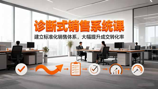 诊断式销售系统课，建立标准化销售体系，大幅提升成交转化率-开心