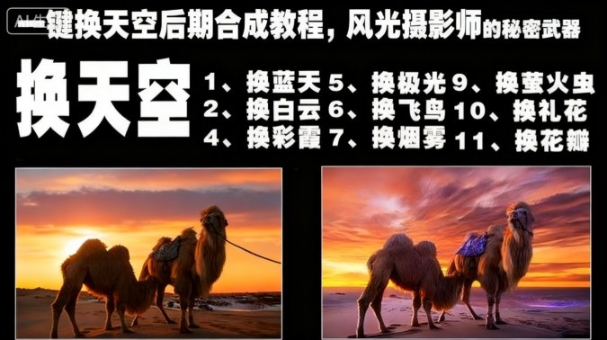 一键换天空后期合成教程，风光摄影师的秘密武器-开心