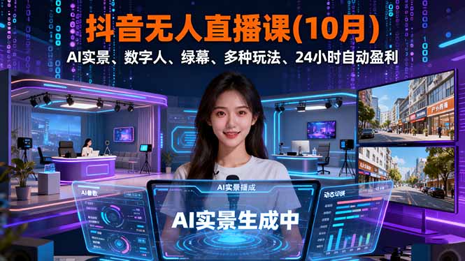 抖音无人直播课(10月-开心