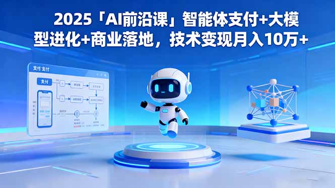 2025「AI前沿课」智能体支付+大模型进化+商业落地,技术变现月入10万+-开心