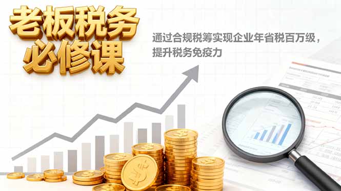 老板税务必修课,通过合规税筹实现企业年省税百万级,提升税务免疫力-开心