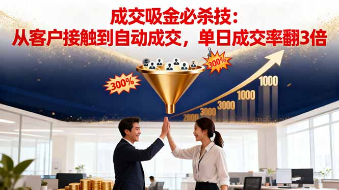 吸金成交营销必杀技：从客户接触到自动成交，单日成交率翻3倍-开心