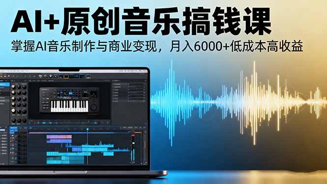 AI+原创音乐搞钱课:掌握AI音乐制作与商业变现,月入6000+低成本高收益-开心
