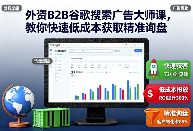 外资B2B谷歌搜索广告大师课,教你快速低成本获取精准询盘-开心