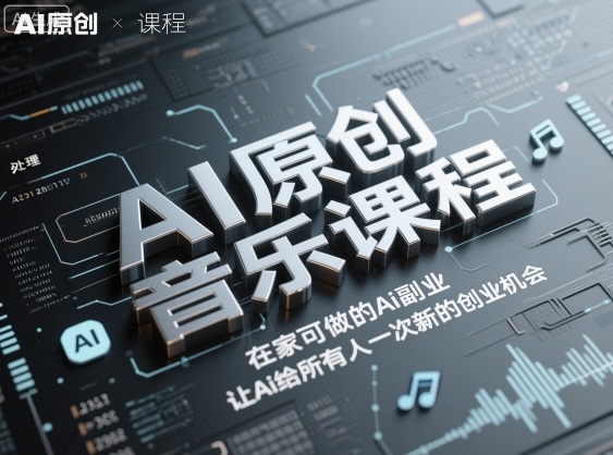 AI原创音乐课程,在家可做的Ai副业,让Ai给所有人一次新的创业机会-开心