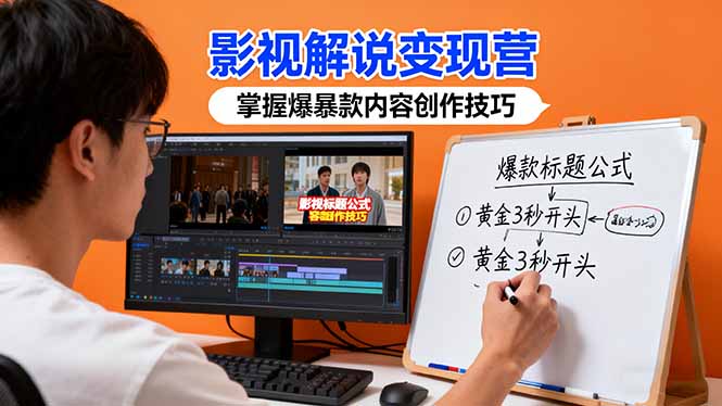 影视解说变现营:通过30+实战案例爆款内容创作技巧,掌握影视解说盈利密码-开心