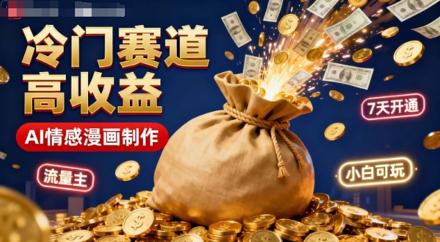 公众号冷门赛道,用AI做情感漫画,7天开通流量主,操作简单,小白可玩-开心
